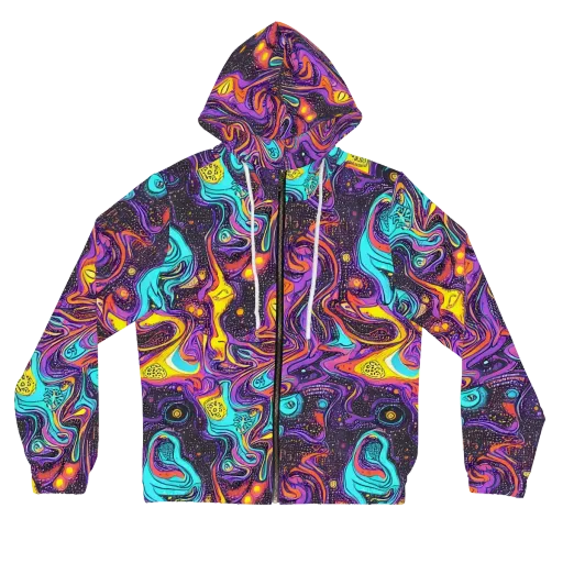 Hutty Nebula on a Women's Full-Zip Hoodie