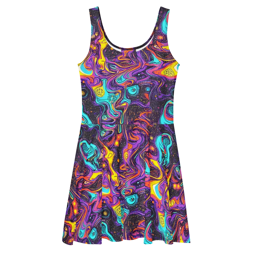 Hutty Nebula on Skater Dress — Front