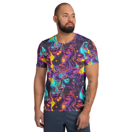 Hutty Nebula on a Men's Athletic T-Shirt