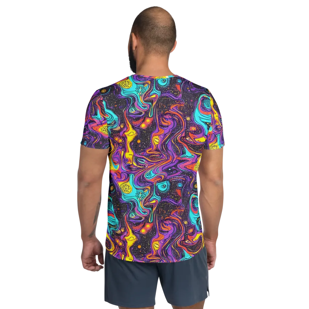 Hutty Nebula on Men's Athletic T-Shirt — Back