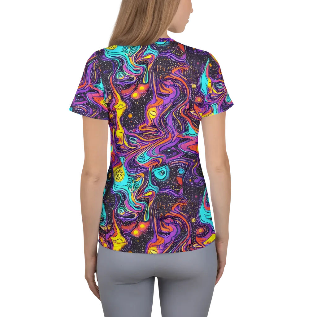 Hutty Nebula on Women's Athletic T-Shirt — Back