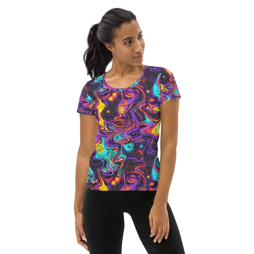Hutty Nebula on Women's Athletic T-Shirt — Front