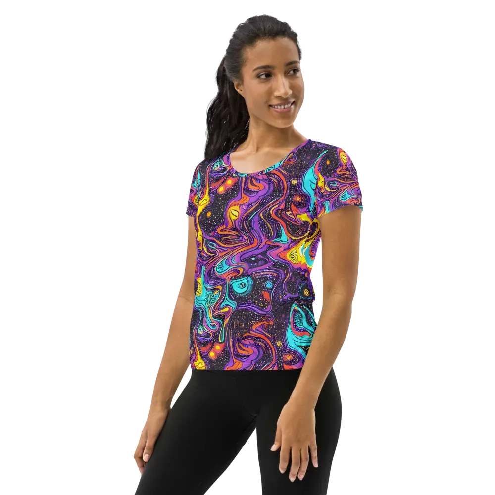 Hutty Nebula on Women's Athletic T-Shirt — Left