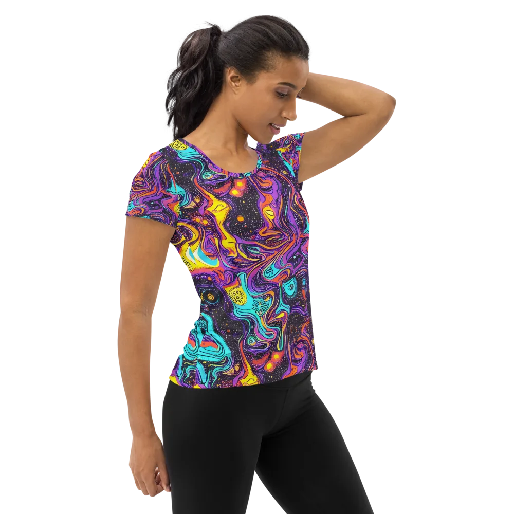 Hutty Nebula on Women's Athletic T-Shirt — Right