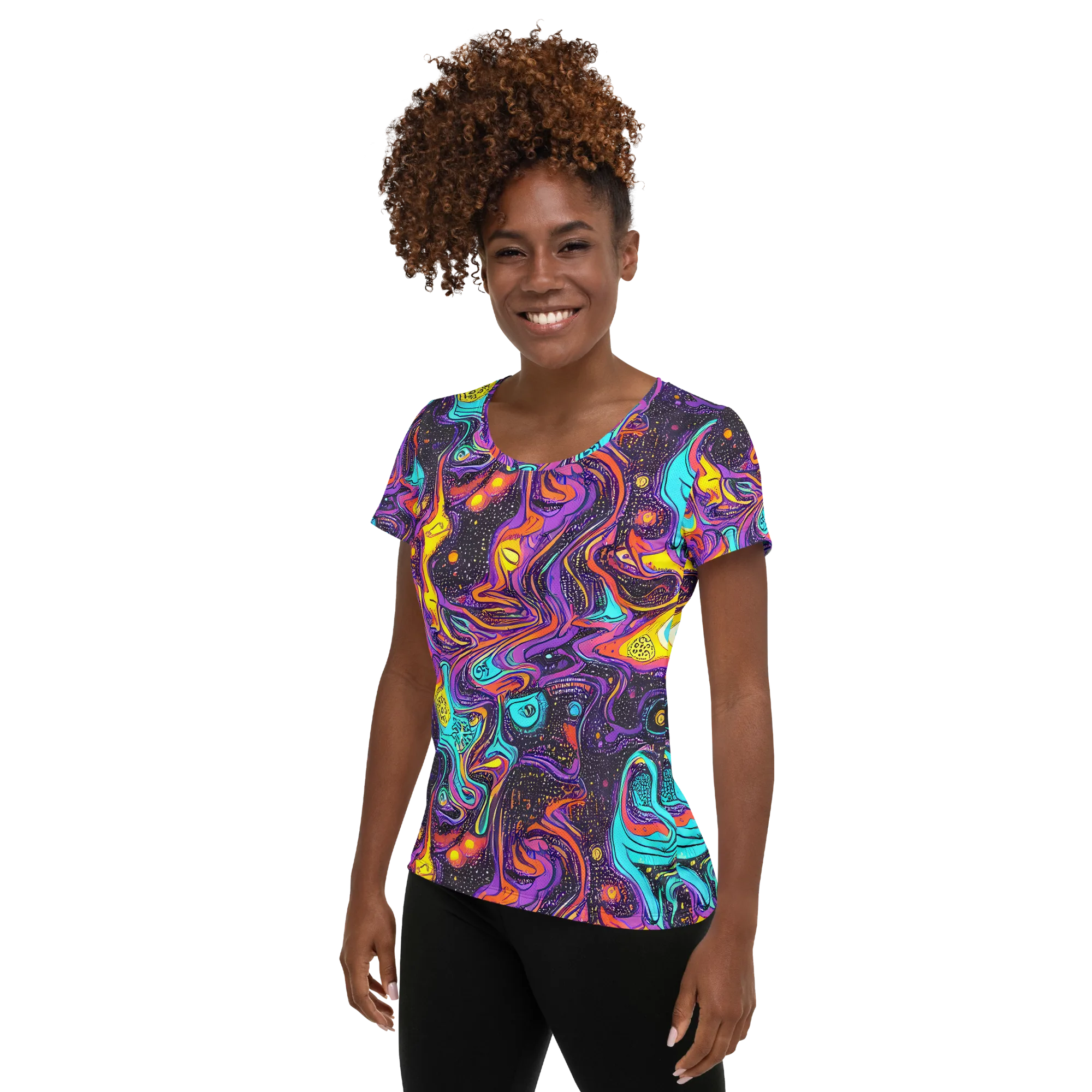 Hutty Nebula on Women's Athletic T-Shirt — Left