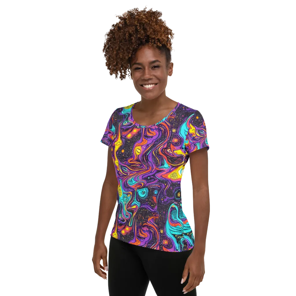Hutty Nebula on Women's Athletic T-Shirt — Left