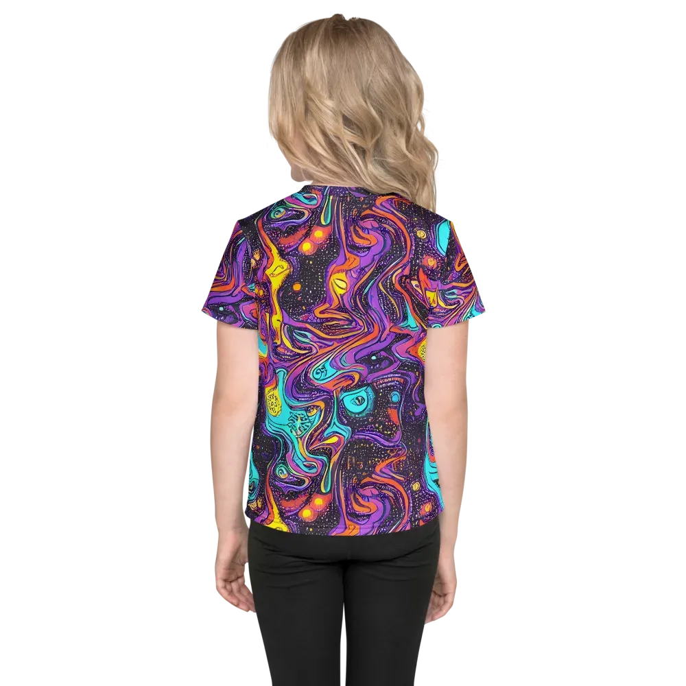 Hutty Nebula on Kids Crew Neck T-Shirt — Back