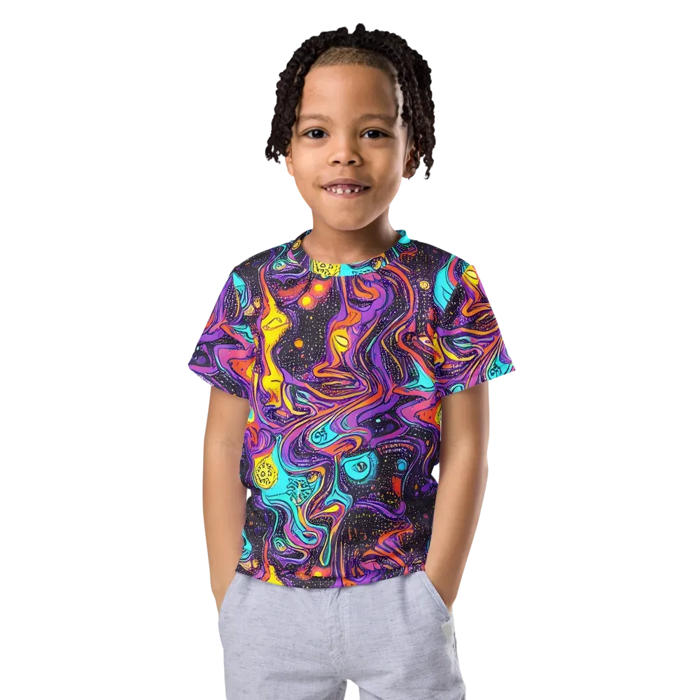 Hutty Nebula on Kids Crew Neck T-Shirt — Front