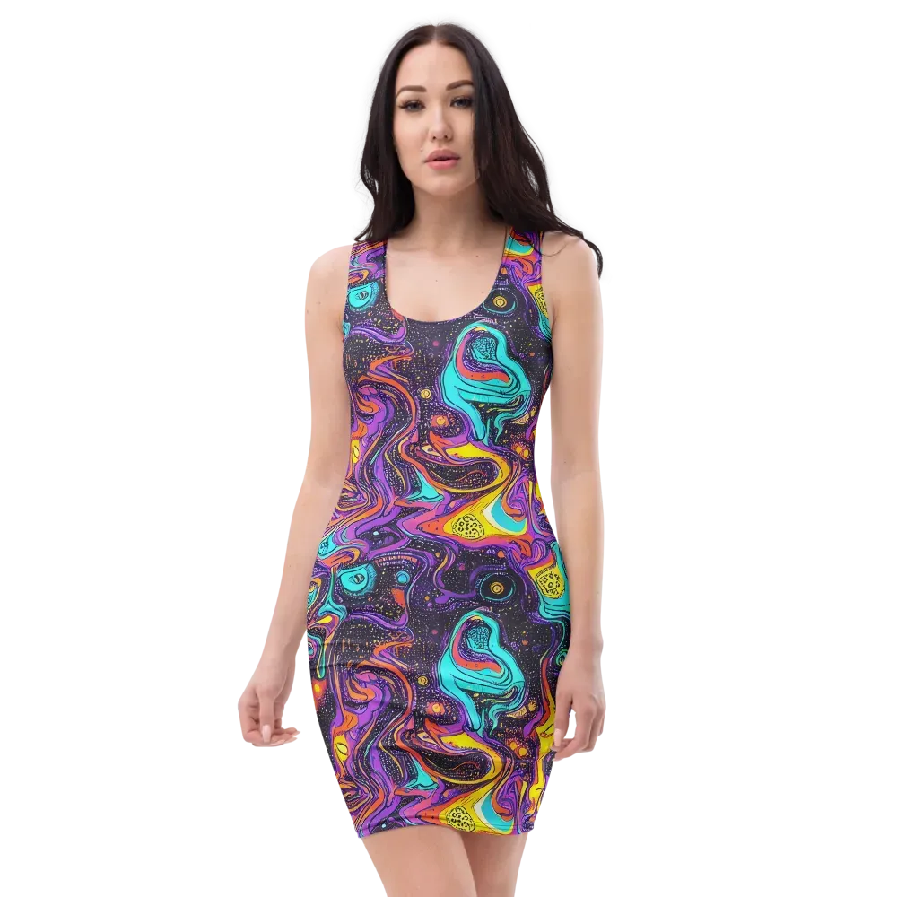 Hutty Nebula on Bodycon Dress — Front