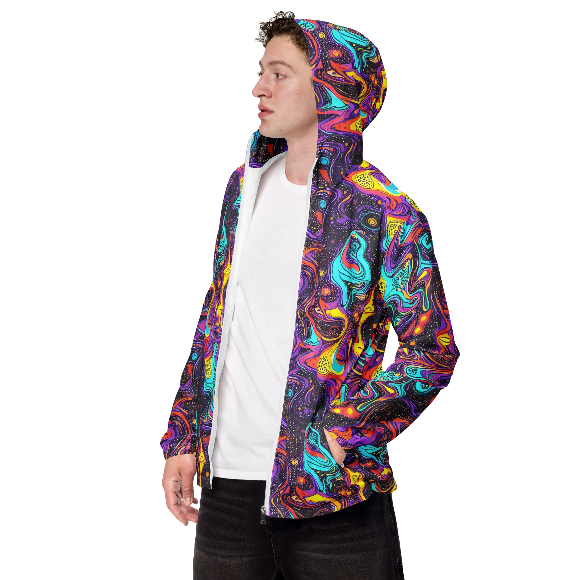 Hutty Nebula on Men's Windbreaker — Left Front