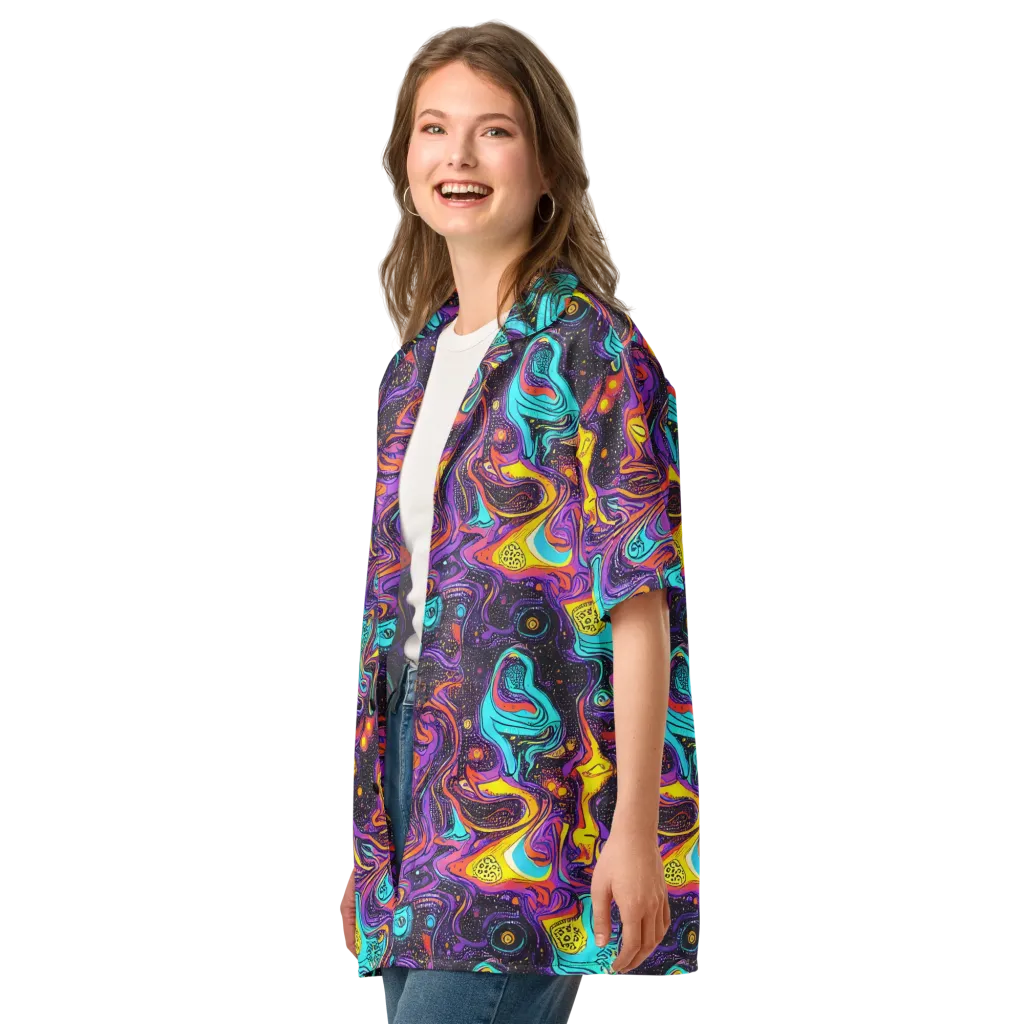 Hutty Nebula on Button Shirt — Left Front
