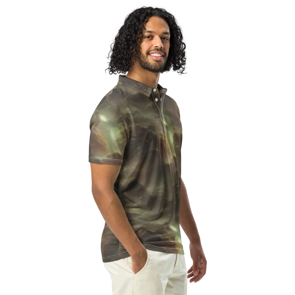 Celestial Dreamscape on Men's Slim Fit Polo Shirt — Right Front
