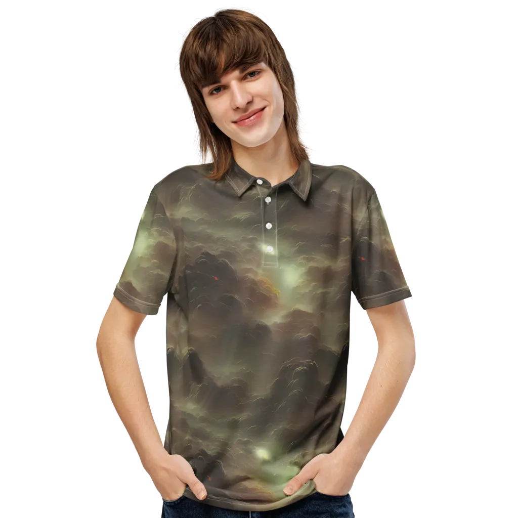 Celestial Dreamscape on Men's Slim Fit Polo Shirt — Front