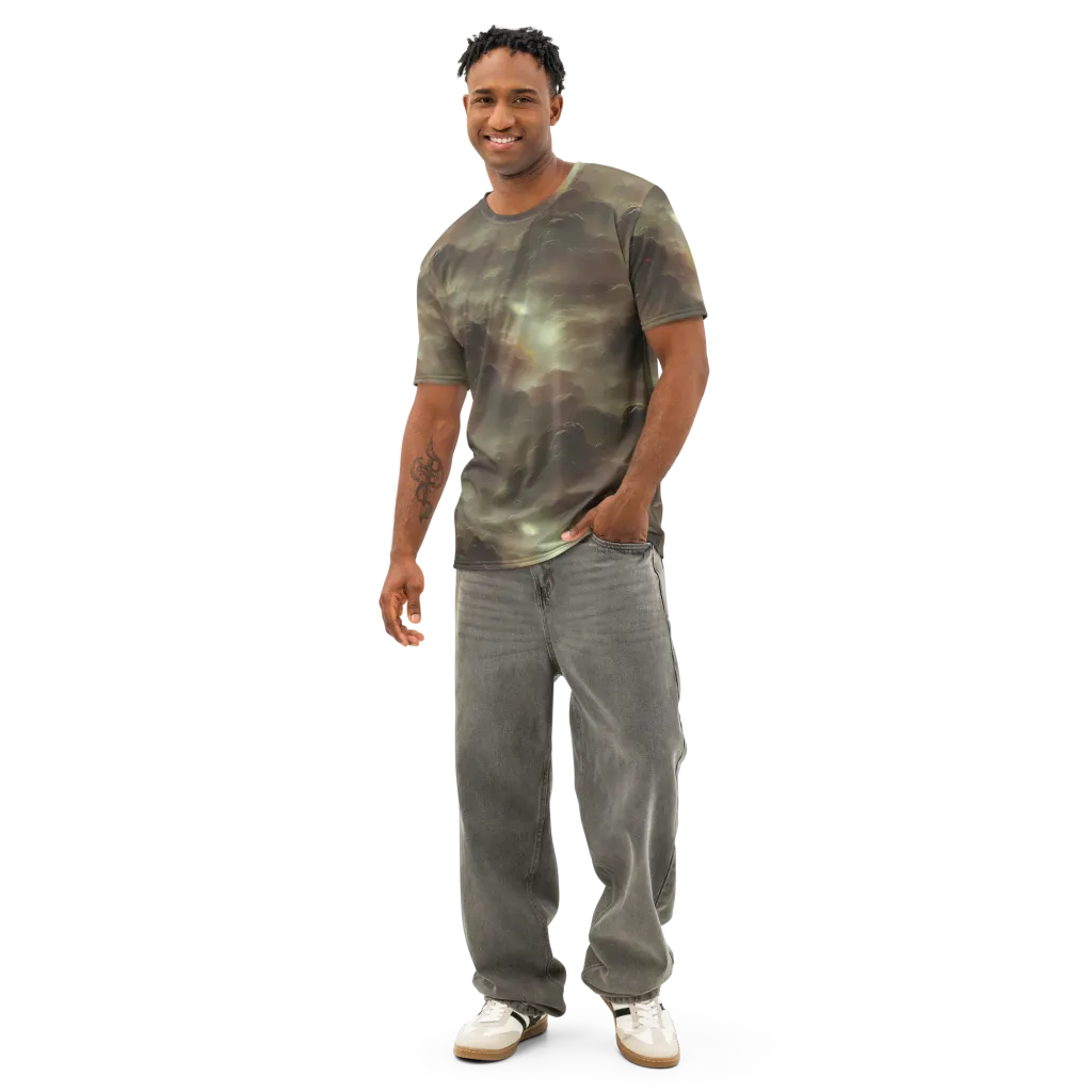 Celestial Dreamscape on Men's Cotton Crew Neck T-Shirt — Front