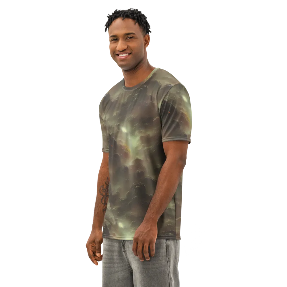 Celestial Dreamscape on Men's Cotton Crew Neck T-Shirt — Left Front