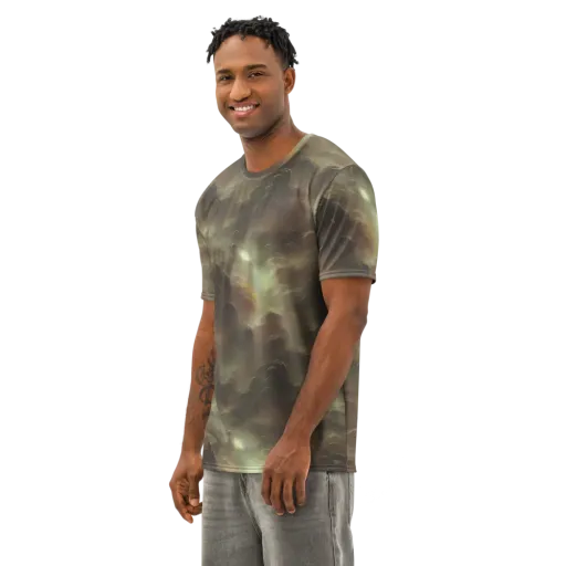 Celestial Dreamscape on a Men's Cotton Crew Neck T-Shirt