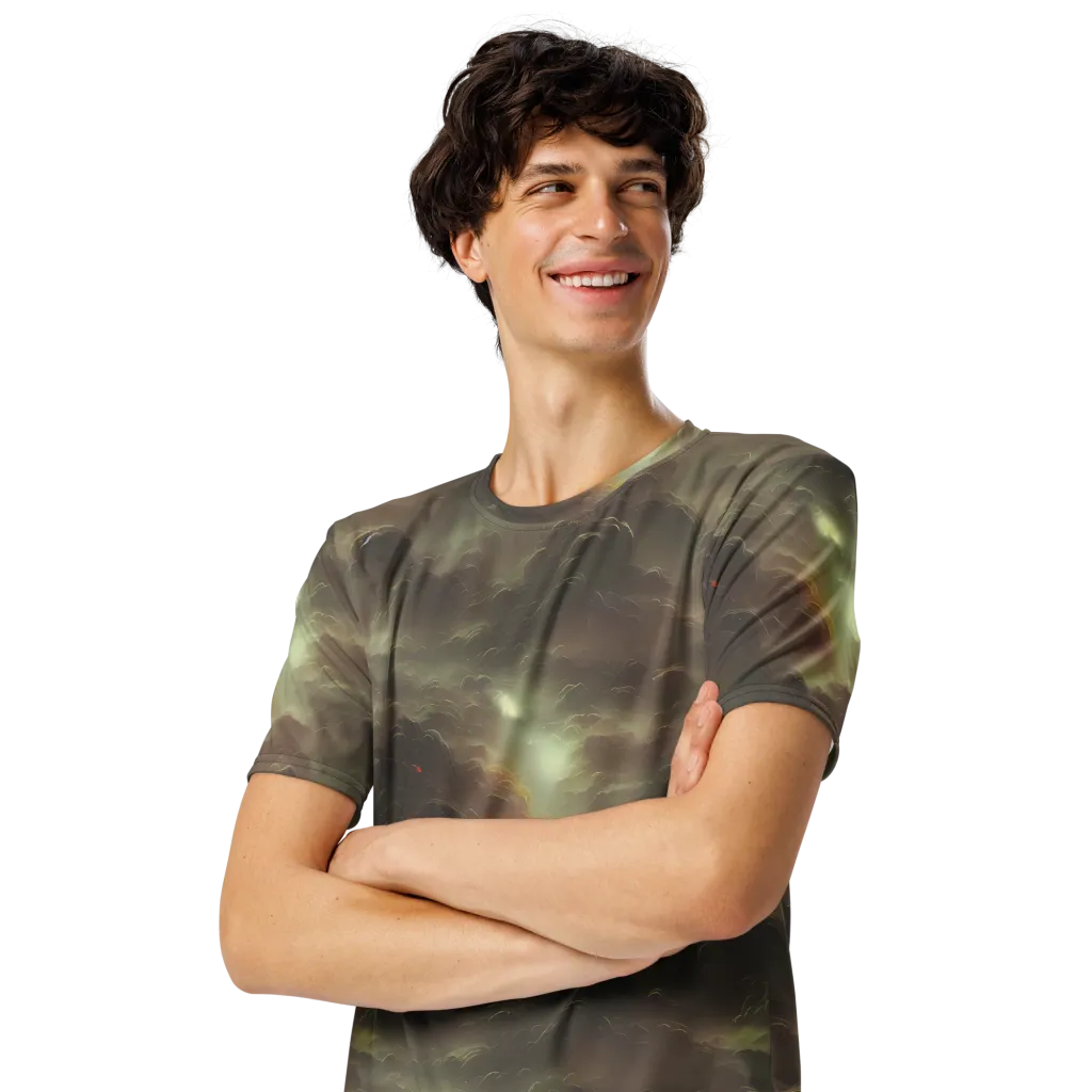 Celestial Dreamscape on Men's Crew Neck T-Shirt — Left Front