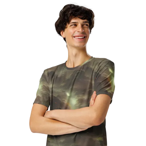 Celestial Dreamscape on a Men's Crew Neck T-Shirt