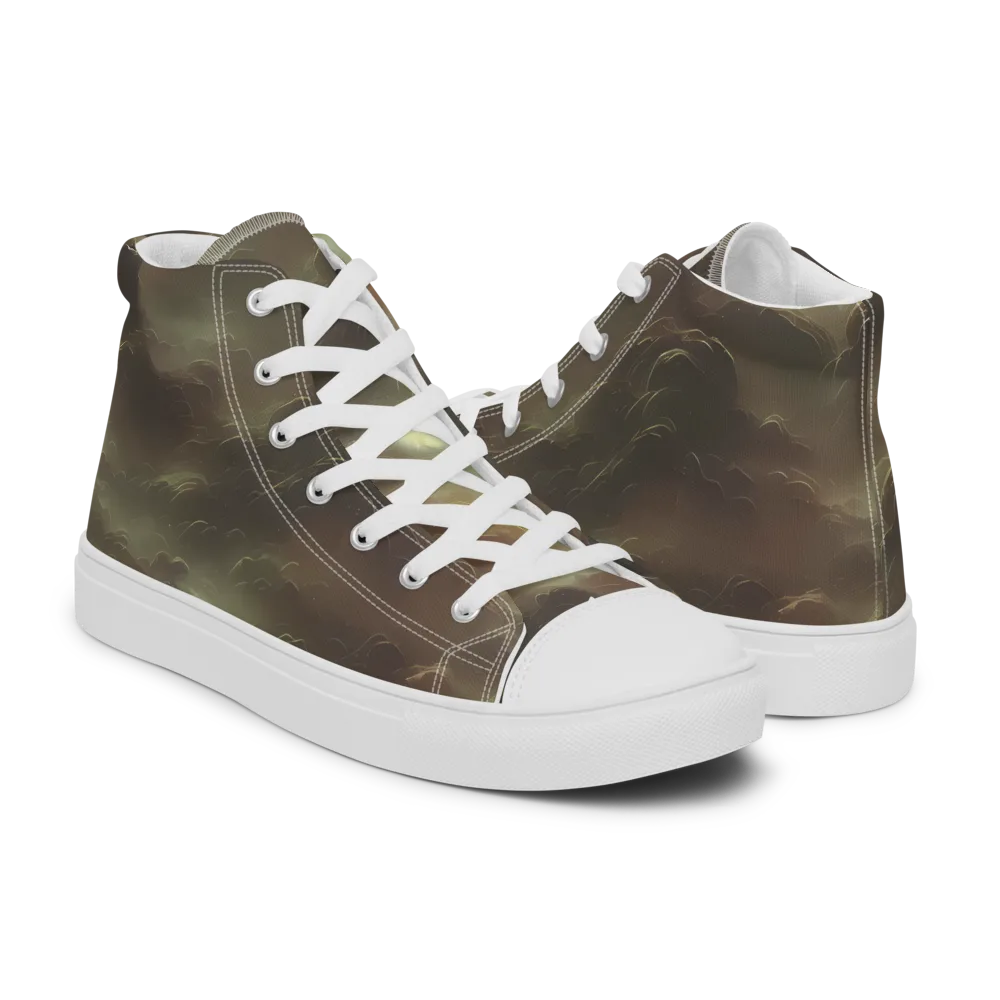 Celestial Dreamscape on Men's High Top Canvas Shoes — Right