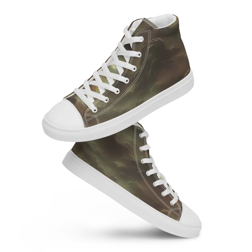 Celestial Dreamscape on Men's High Top Canvas Shoes — Front