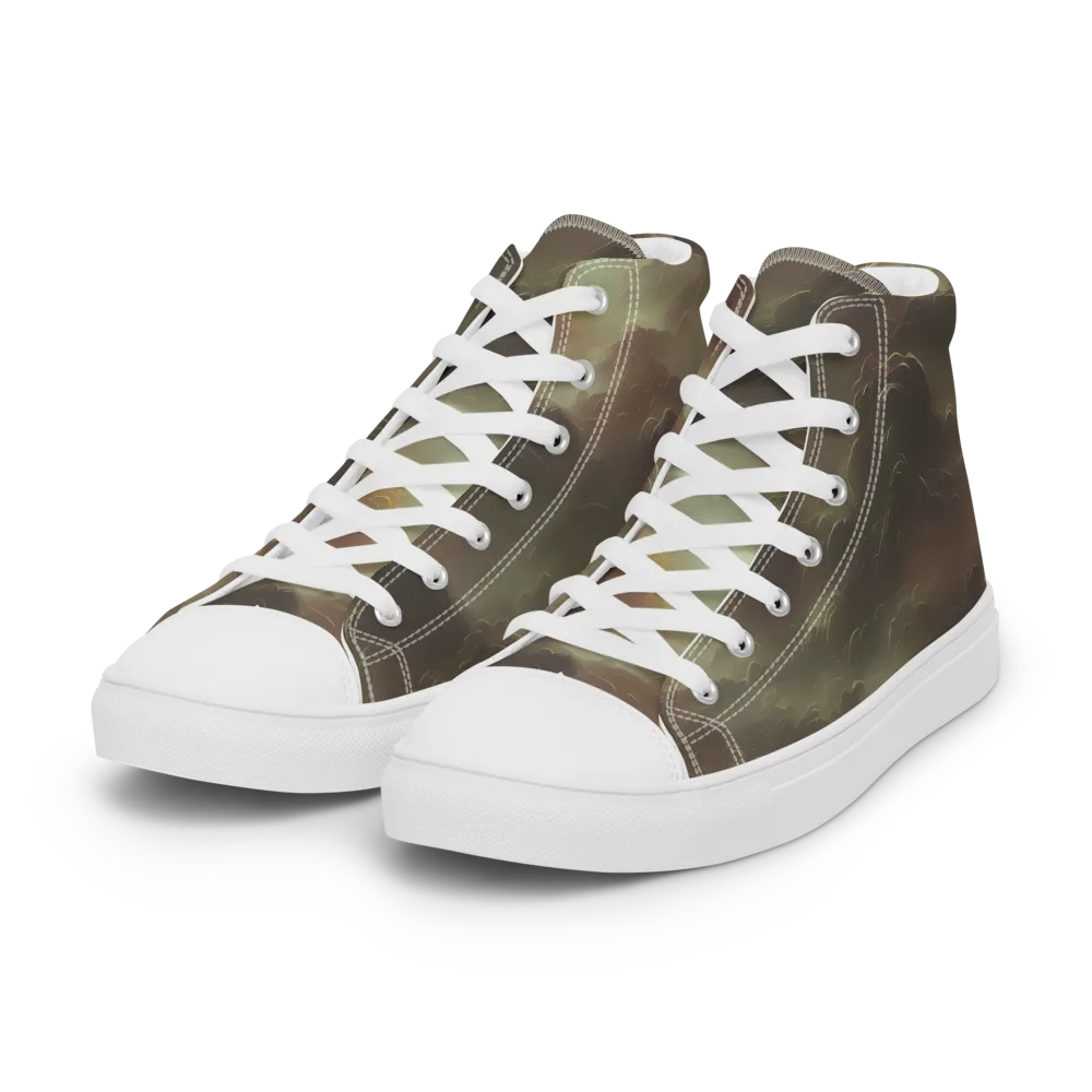 Celestial Dreamscape on Women's High Top Canvas Shoes — Left Front