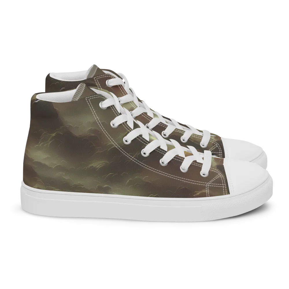 Celestial Dreamscape on Women's High Top Canvas Shoes — Right