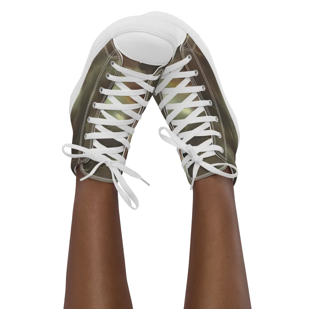 Celestial Dreamscape on Women's High Top Canvas Shoes — Front
