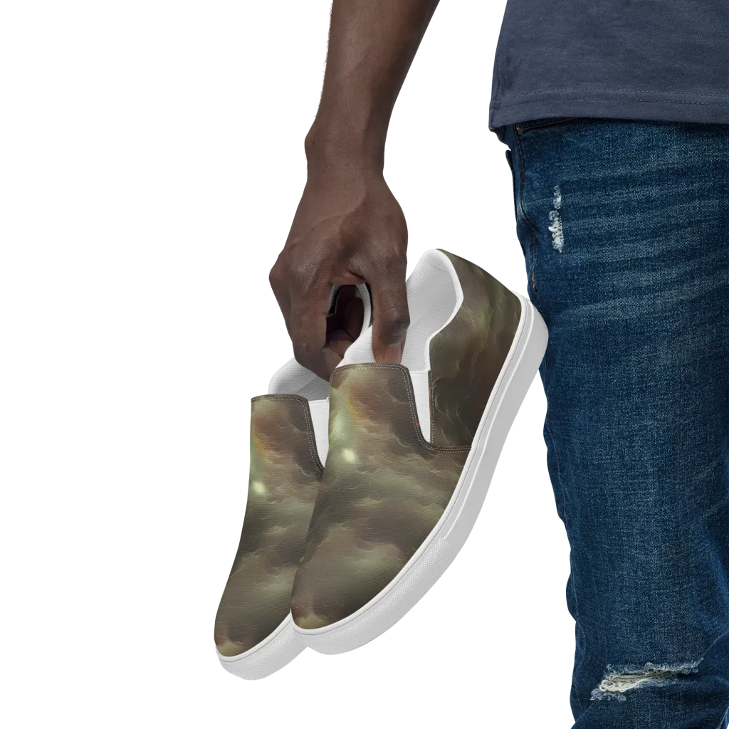 Celestial Dreamscape on Men's Slip-On Canvas Shoes — Left Front