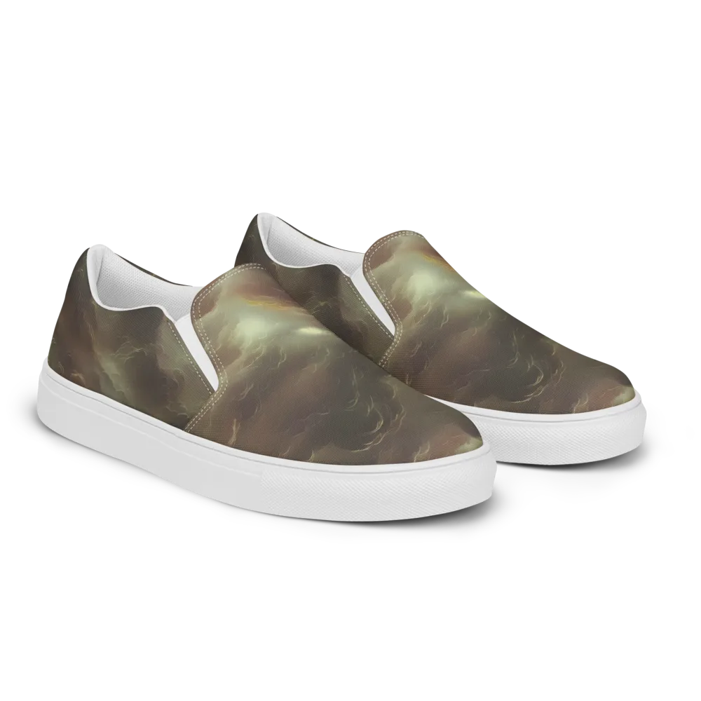 Celestial Dreamscape on Women's Slip-On Canvas Shoes — Right Front