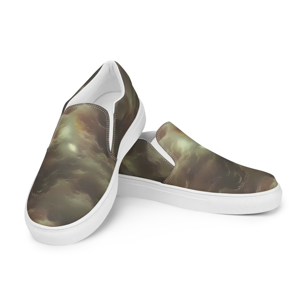 Celestial Dreamscape on Women's Slip-On Canvas Shoes — Left Front
