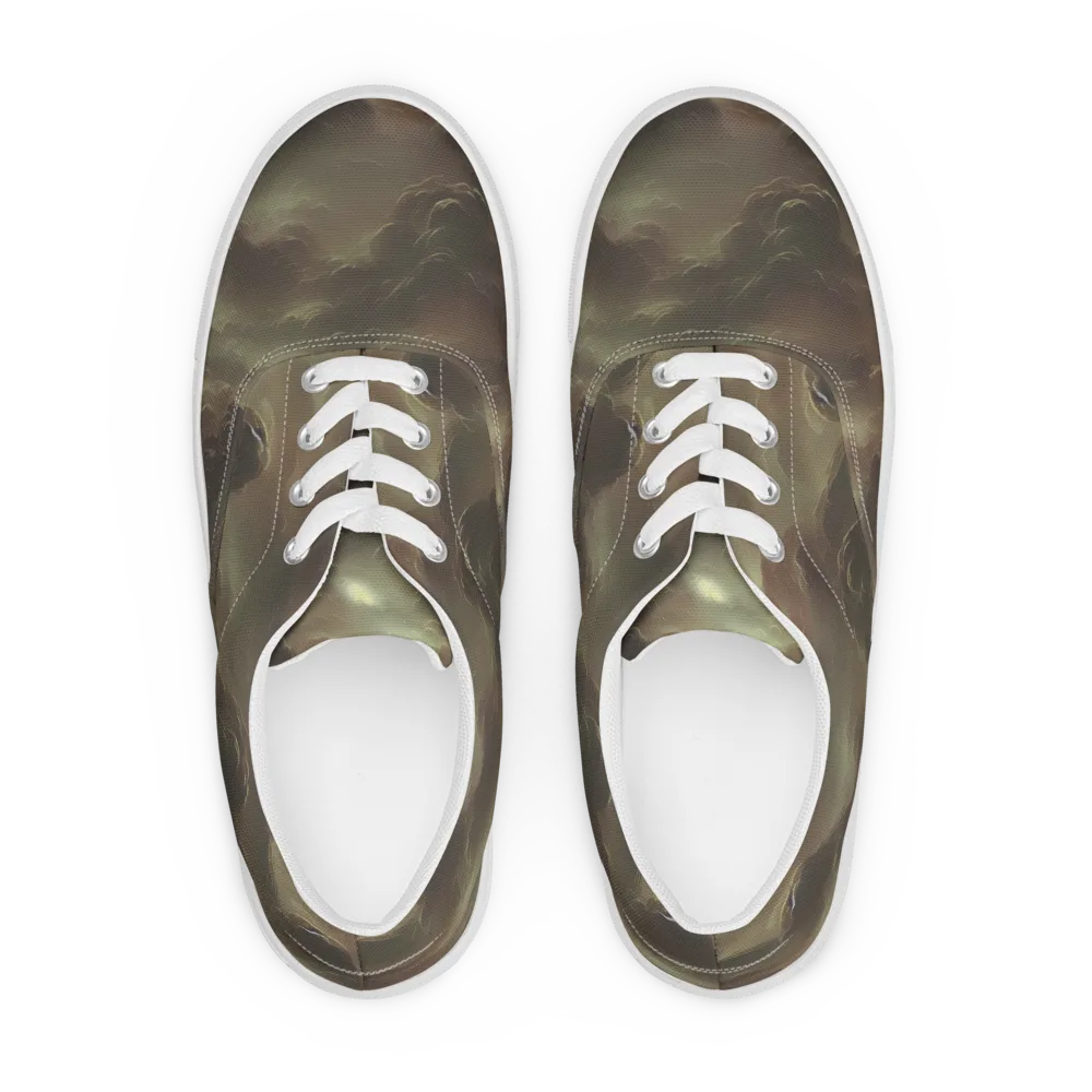 Celestial Dreamscape on Men's Lace-Up Canvas Shoes — Front