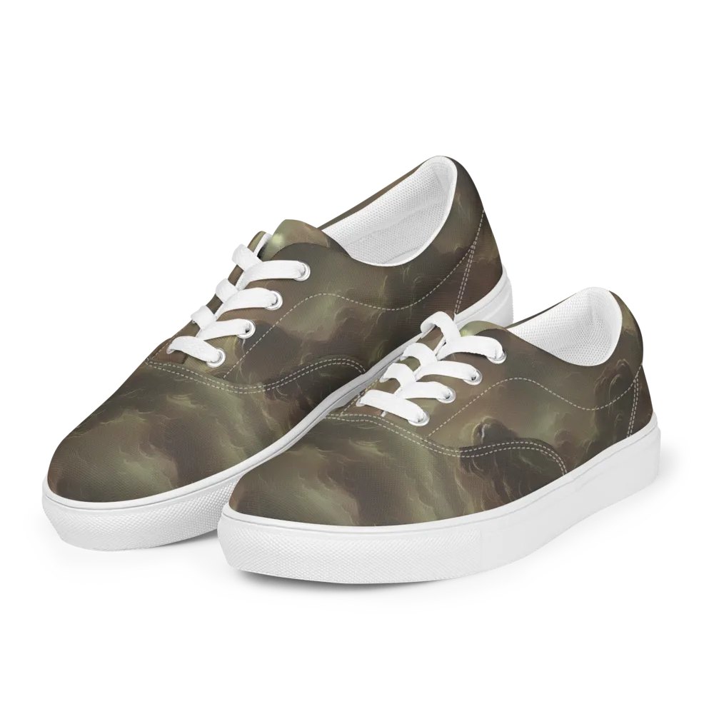 Celestial Dreamscape on Men's Lace-Up Canvas Shoes — Left Front