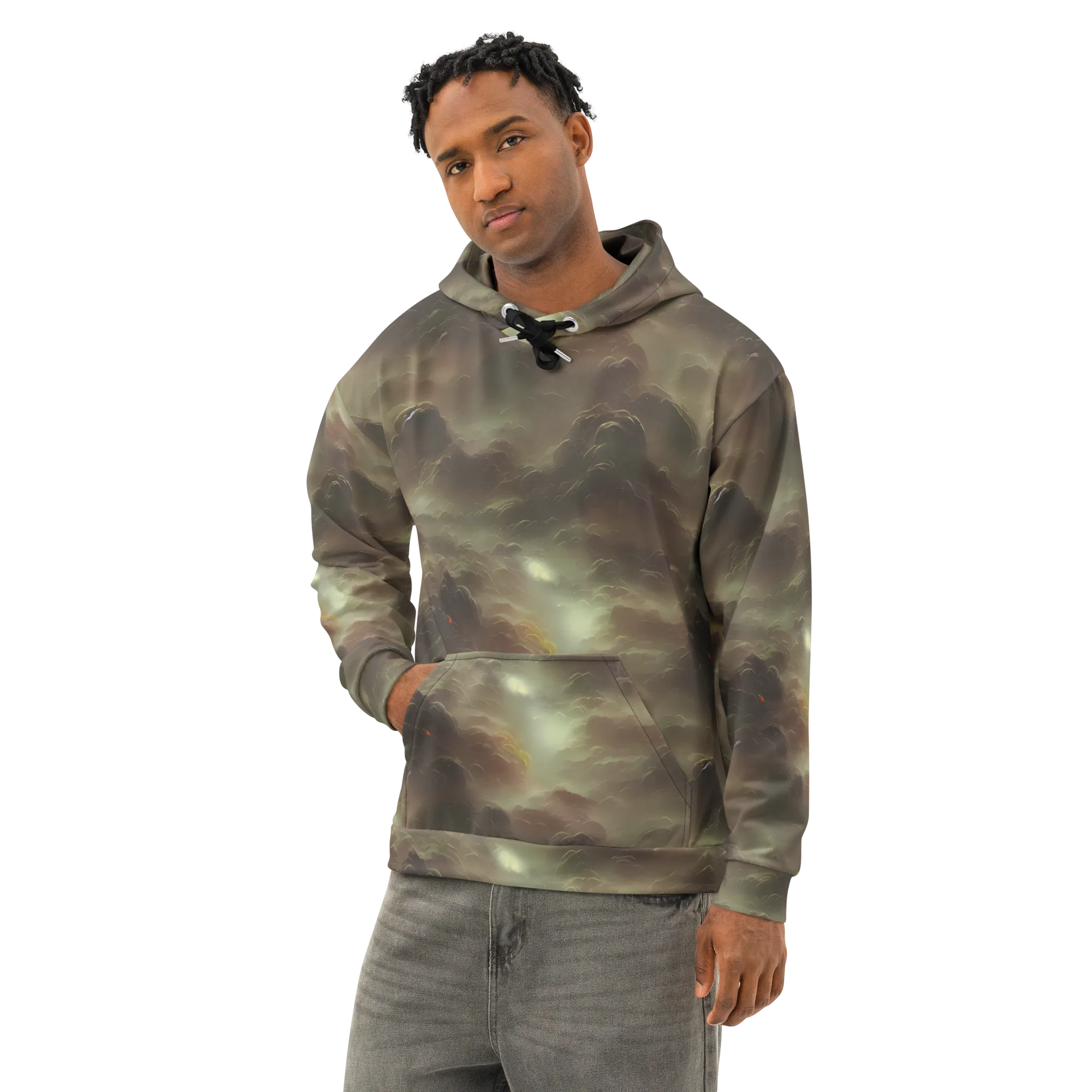 Celestial Dreamscape on Cotton Hoodie — Left Front