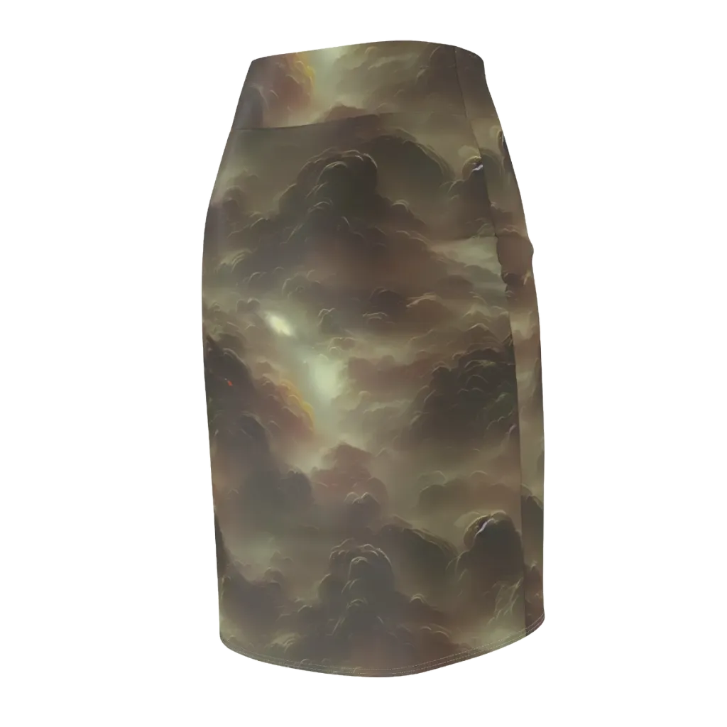 Celestial Dreamscape on Pencil Skirt — Back Side