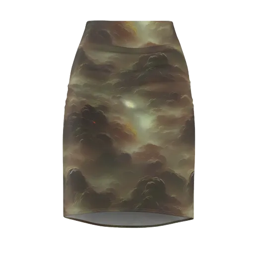 Celestial Dreamscape on a Pencil Skirt