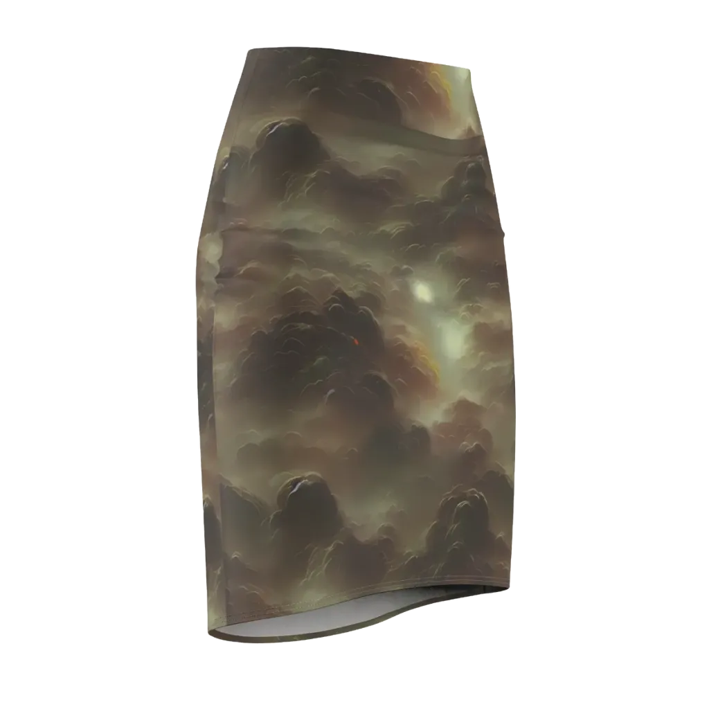 Celestial Dreamscape on Pencil Skirt — Front Side