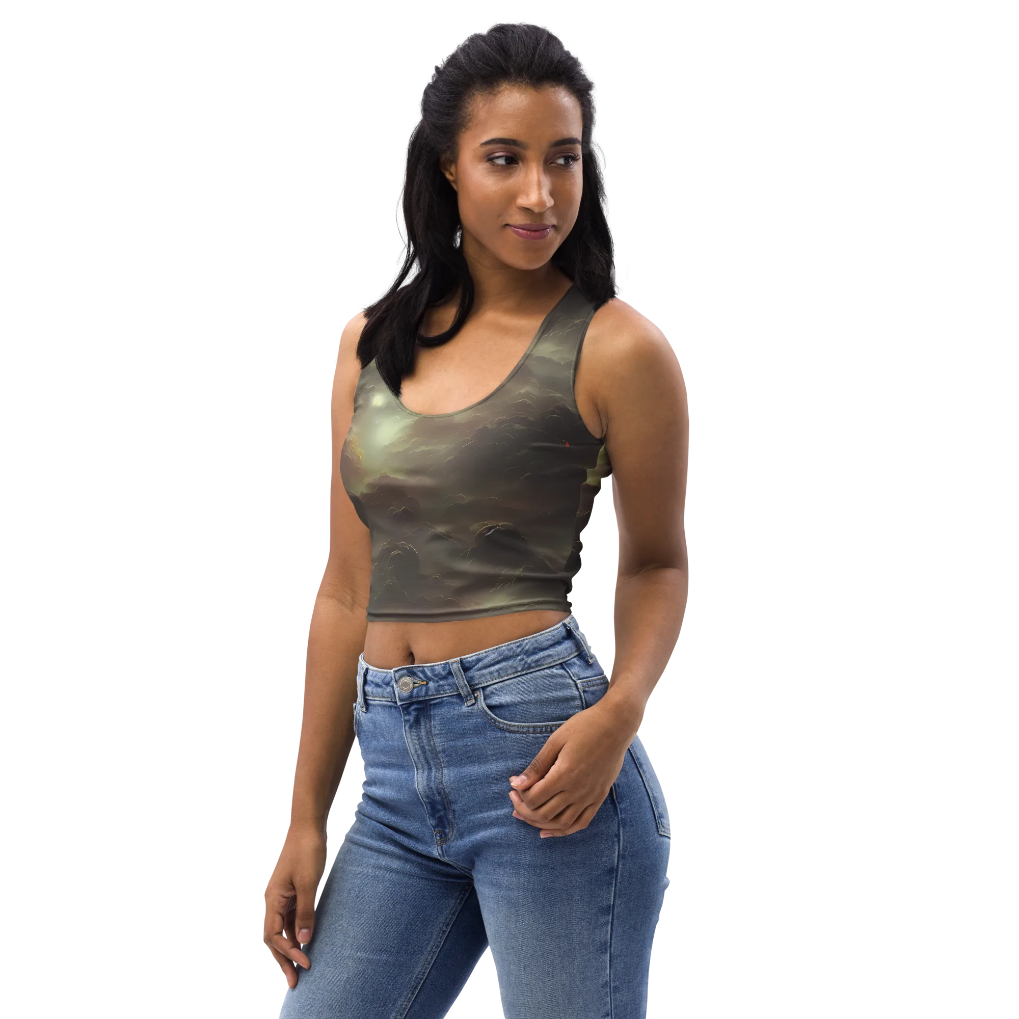 Celestial Dreamscape on Crop Top — Left Front