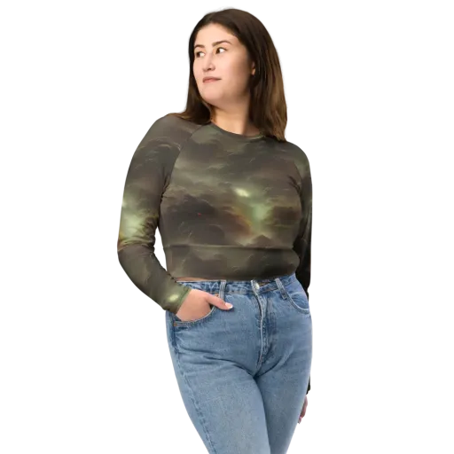 Celestial Dreamscape on a Long Sleeve Crop Top