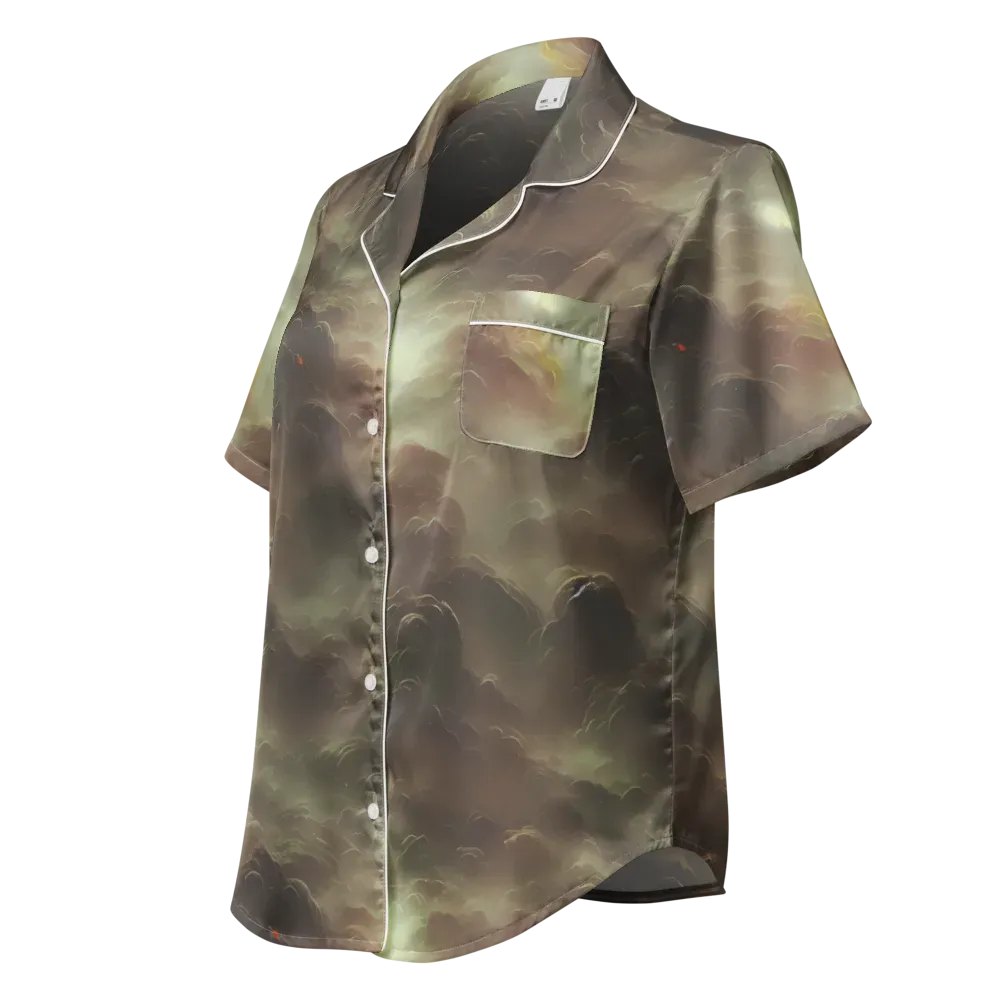 Celestial Dreamscape on Women's Short Sleeve Pajama Top — Left Front