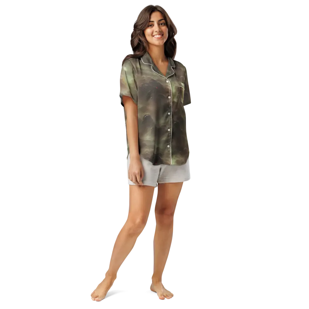 Celestial Dreamscape on Women's Short Sleeve Pajama Top — Front
