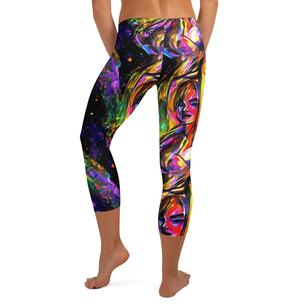 Galactic Flamenco on Capri Leggings — Back