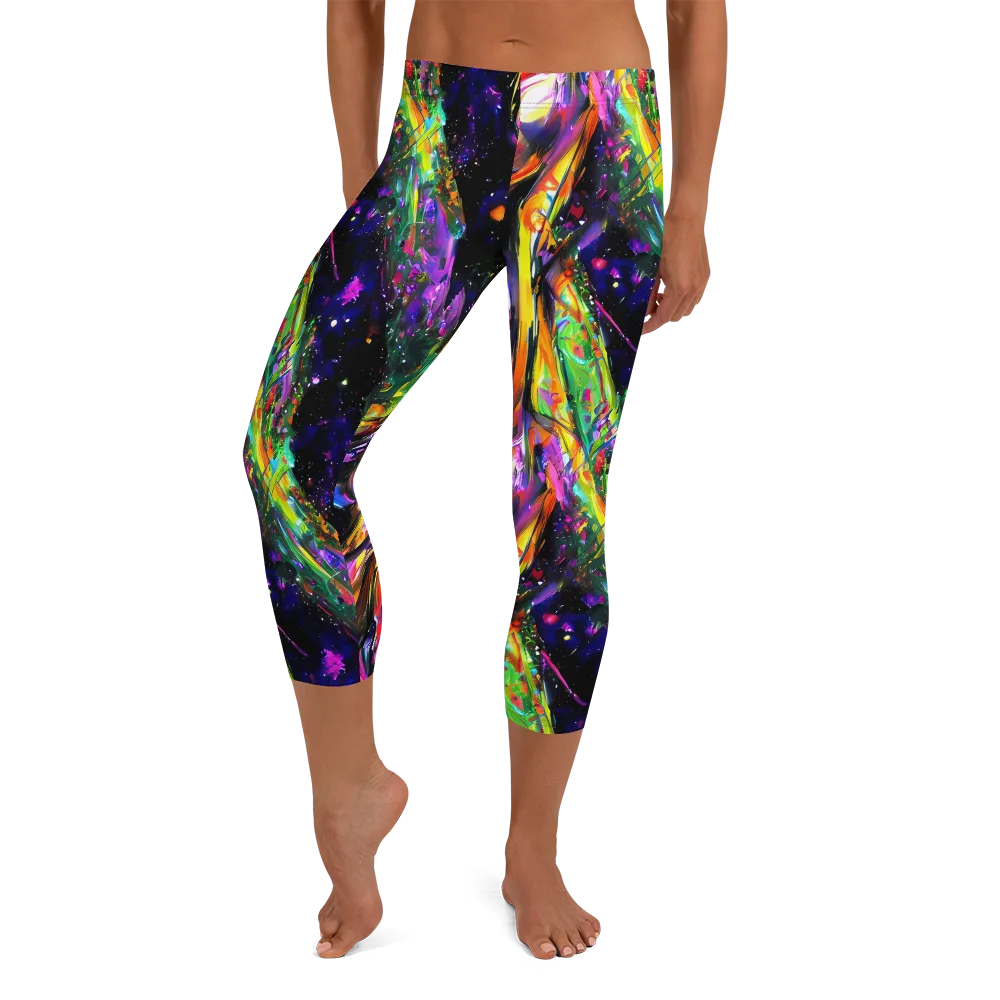 Galactic Flamenco on Capri Leggings — Front
