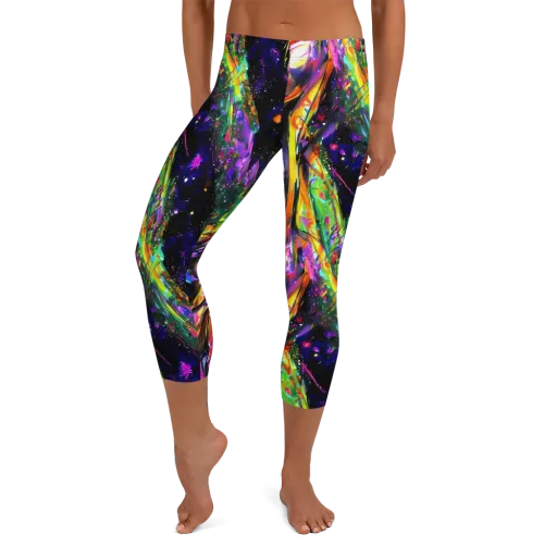 Galactic Flamenco on a Capri Leggings