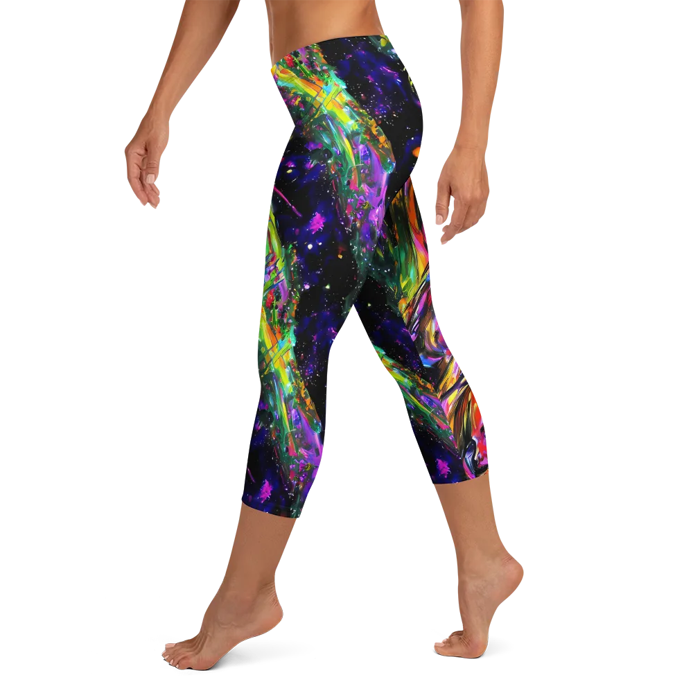 Galactic Flamenco on Capri Leggings — Left