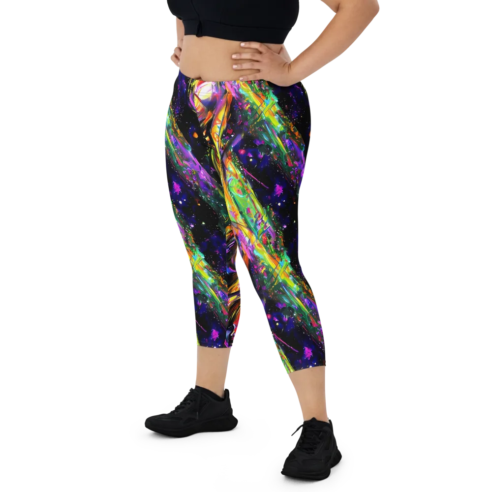Galactic Flamenco on Capri Leggings — Front