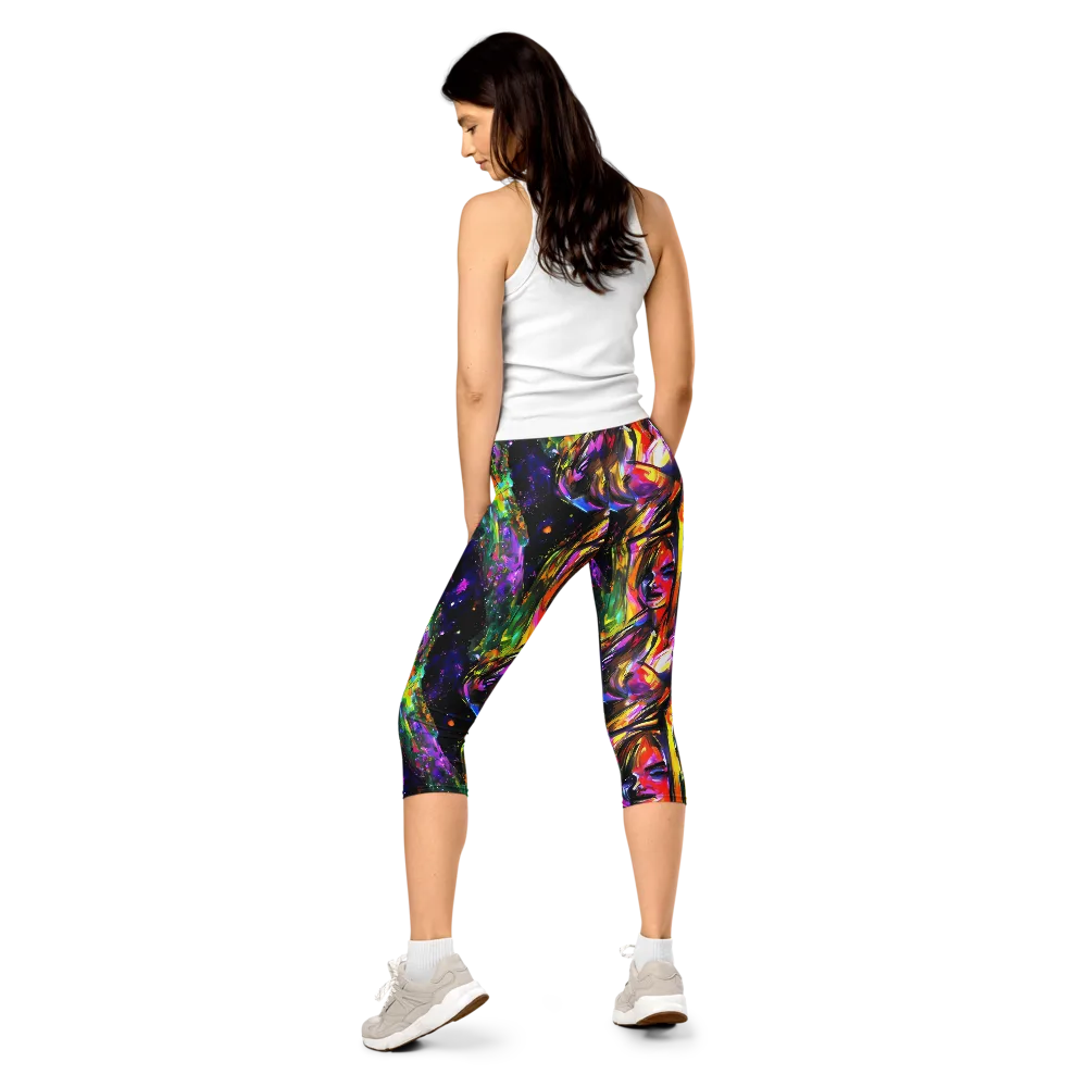 Galactic Flamenco on Capri Leggings — Back