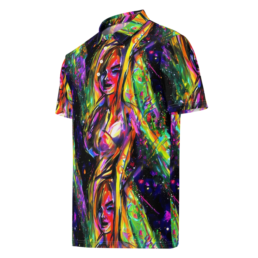 Galactic Flamenco on Men's Slim Fit Polo Shirt — Left Front