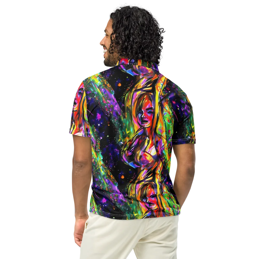 Galactic Flamenco on Men's Slim Fit Polo Shirt — Back