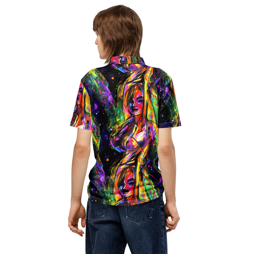 Galactic Flamenco on Men's Slim Fit Polo Shirt — Back