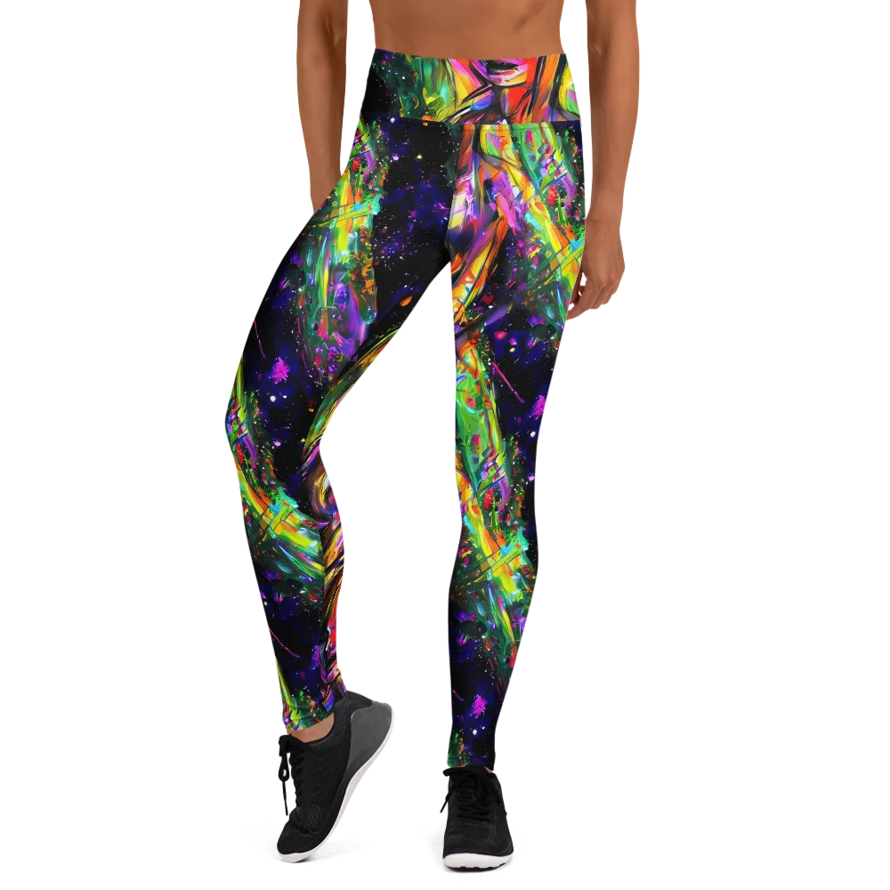 Galactic Flamenco on Yoga Leggings — Front